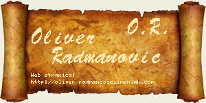 Oliver Radmanović vizit kartica